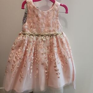 American Princess Pink Embellished Ruffled Halter Dress